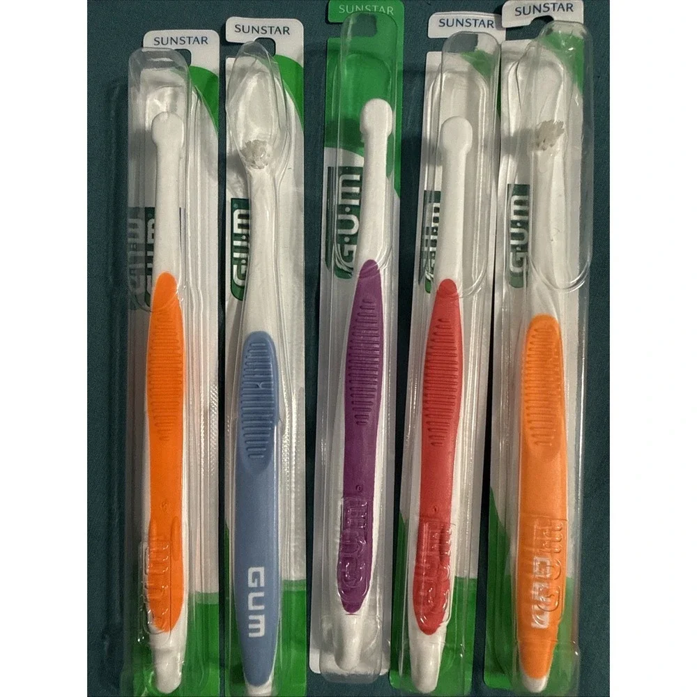 5x GUM End Tuft Toothbrush Extra Small Head for Hard-to-Reach Assorted New 308